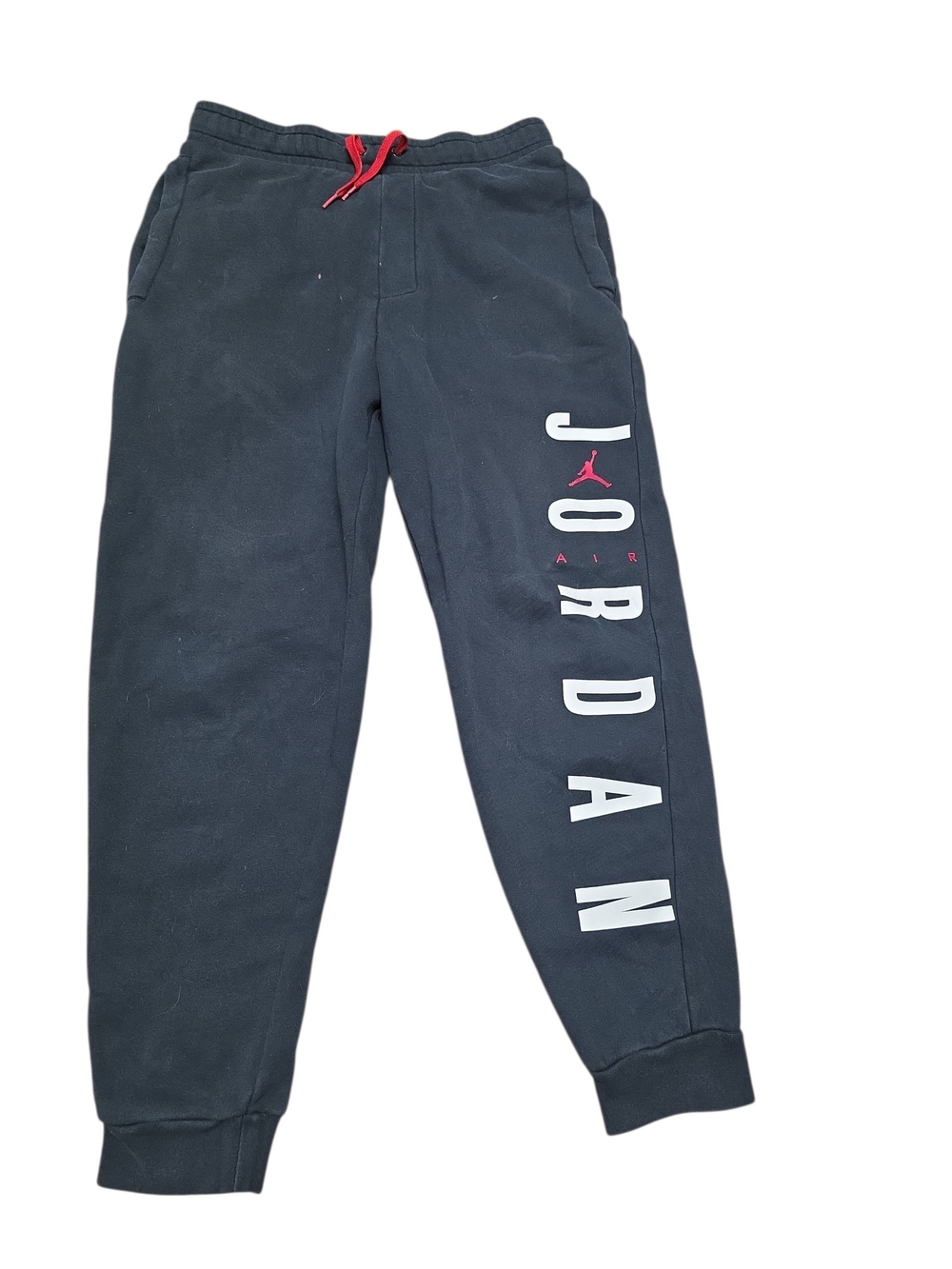Jordan Black Joggers with Red Drawstring and Side Logo
